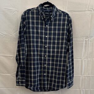 Chaps Navy and Cream Plaid Men's Shirt